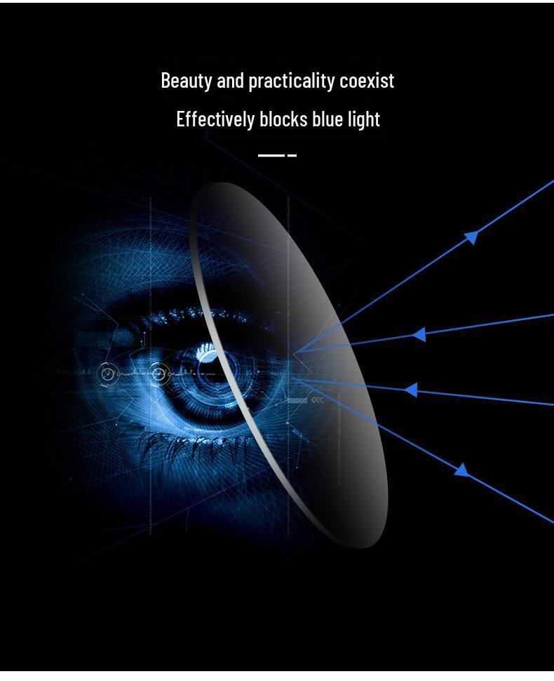 2026 Korean Square TR90 Anti-Blue Light Glasses Frame with Prescription-Ready Large Plano Lenses, Style 1014.