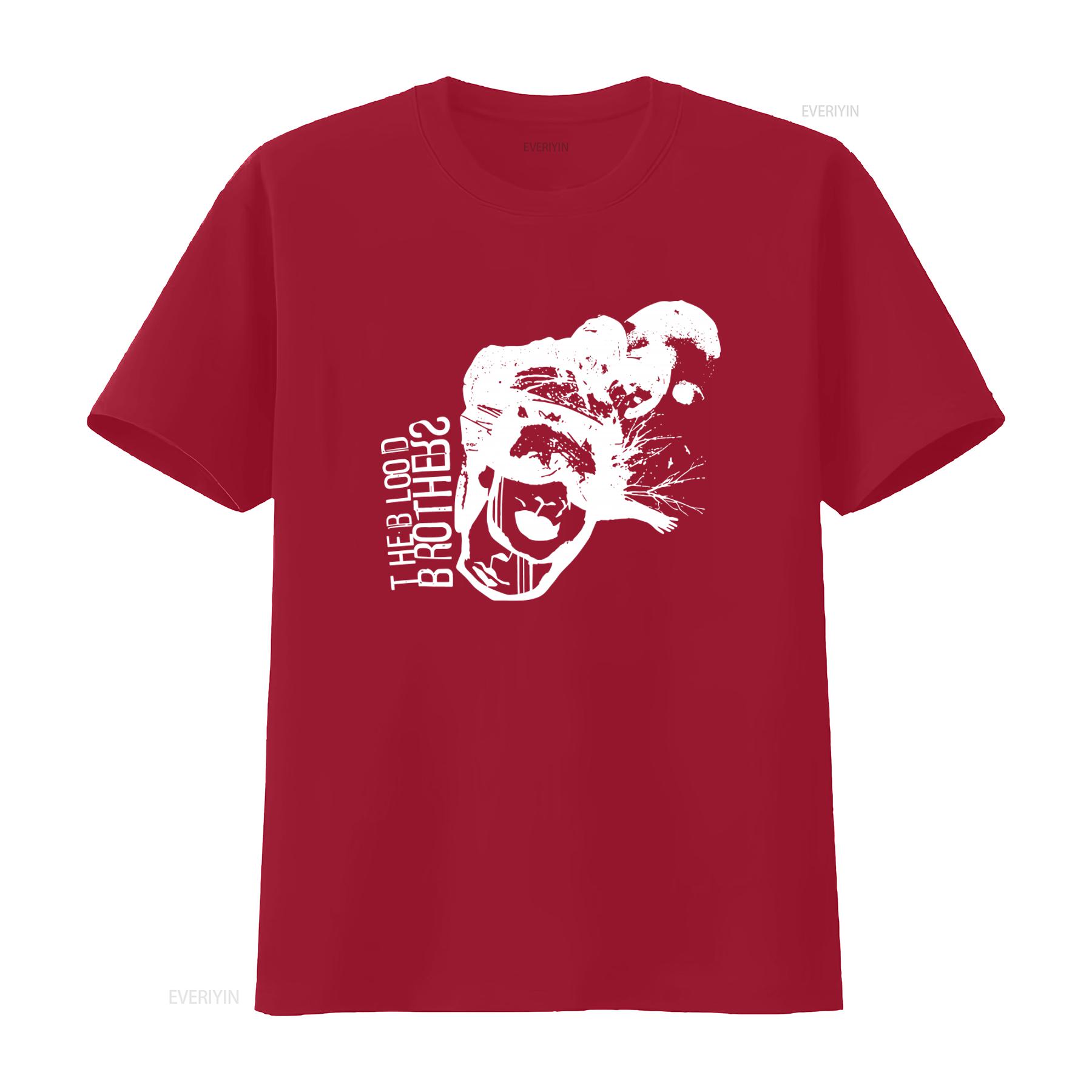 THE BLOOD BROTHERS Scratch Face Hardcore Post Band Print T Shirt for Men vintage Washed Top For Everyday Wear Stretched S