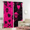 2D Flat Printing  JIT 2pcs   Curtains (Without Rod) Gothic Curtains Print Popular Curtains Polyester Easy Install Curtains