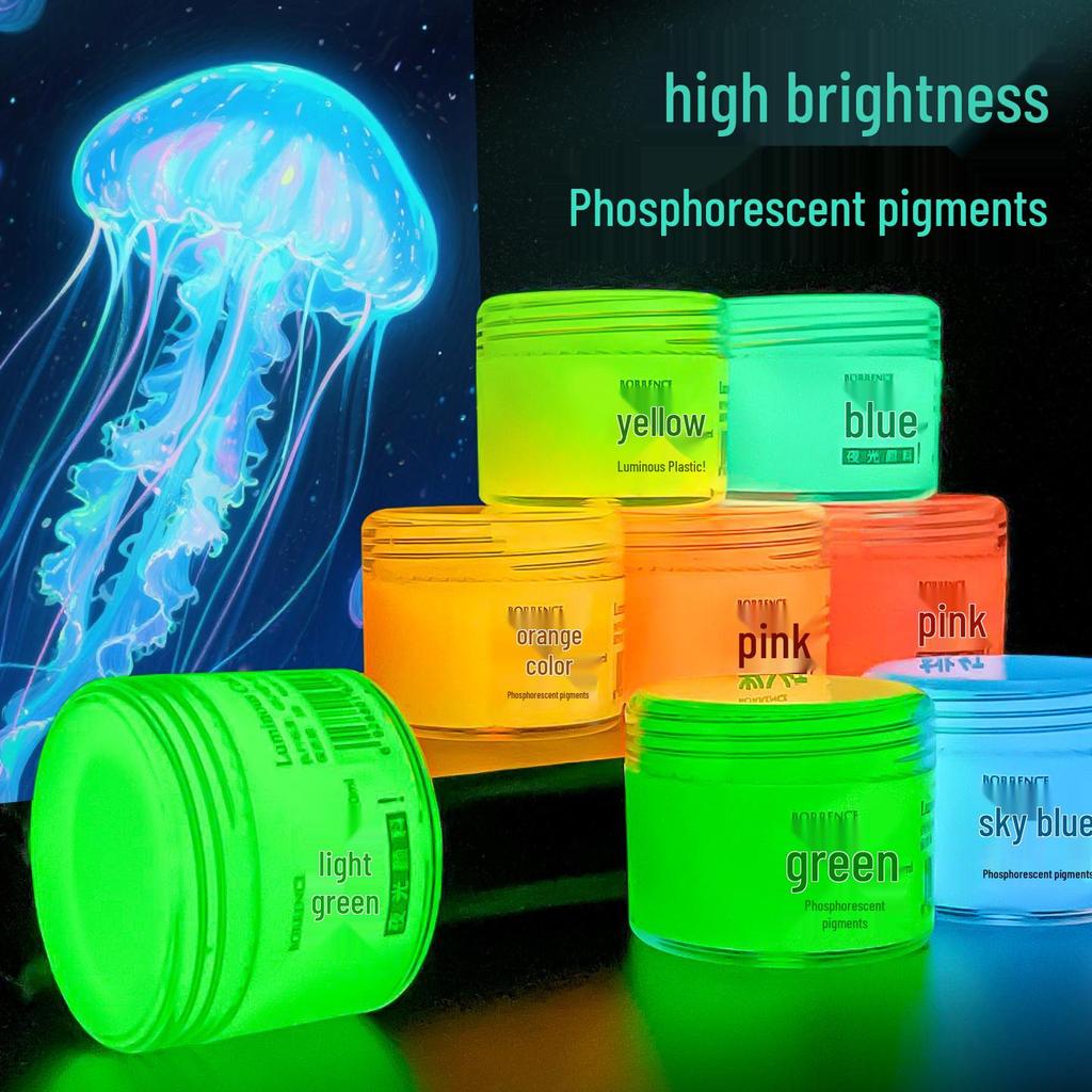 Glow-in-the-Dark Fluorescent Pigment Set for Kids - Perfect for DIY Clothes, Shoes, Plaster Dolls, and Hand-Painted Crafts!