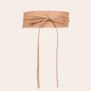 Fashionable Large Width Faux Leather Waist Belt With Bow Decoration For Dress Wear