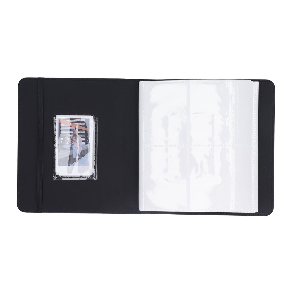 Leather Cover Photo Album Vintage 288 Photos Large Capacity Small for 3in   Camera Photos Business Cards