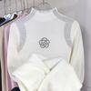 Women's Half Turtleneck Sweater with Rhinestones Solid Color Stretch Knit Pullover sweater  Autumn  Winter