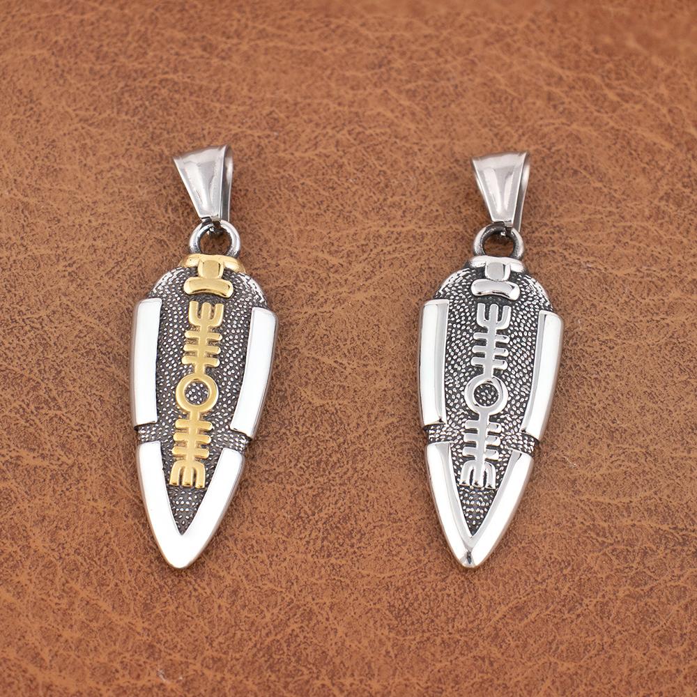 Vintage Stil Nordisch Odin Speer Anhänger Trendig Edelstahl Gungnir Pfeilspitze Halskette Herren Wikinger Rune Valknut Amulett Schmuck