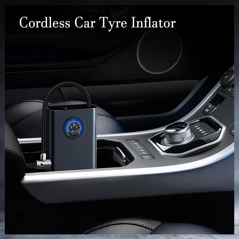 3000mAh Motorcycle USB Rechargeable Portable Tire Inflator - Fast Electric Air Pump With Pressure Gauge For Car Bike Compact