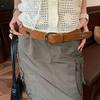 American Vintage Leopard Pattern Leather Belt For Women With Gold Pin Buckle For Dress And Jeans