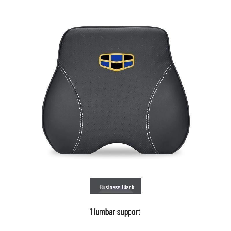 Geely Car Headrest and Lumbar Support Pillow - Genuine Leather Neck Protection for Xingyue L, Xingrui, Icon, Boyue I, and Binyue models.