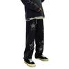 Men Denim Pants Five-pointed Star Pattern Embroidery Loose Wide Leg Streetwear Solid