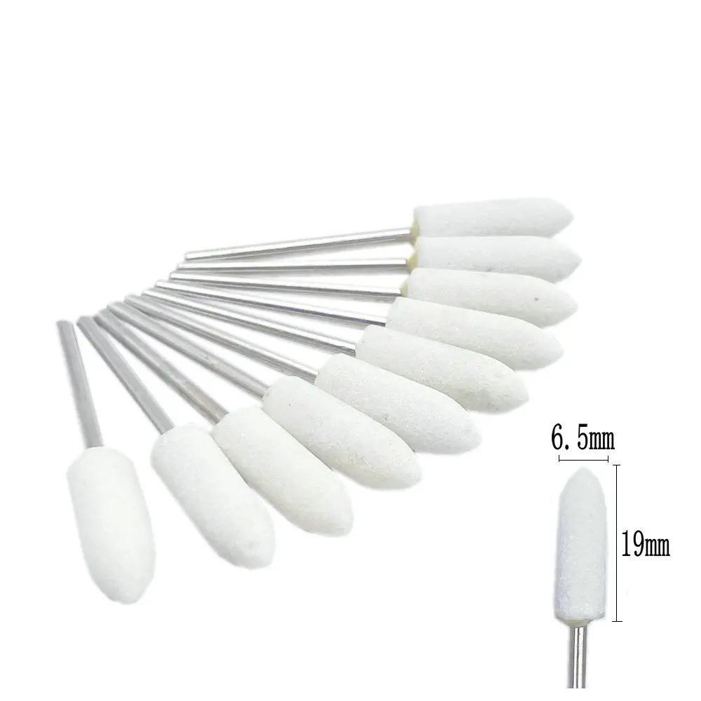 10pcs/set  Dental Stone Grinder Polisher Burs 2.35mm Shank For Contouring Shaping Porcelain Dental Rotary Stone Polisher