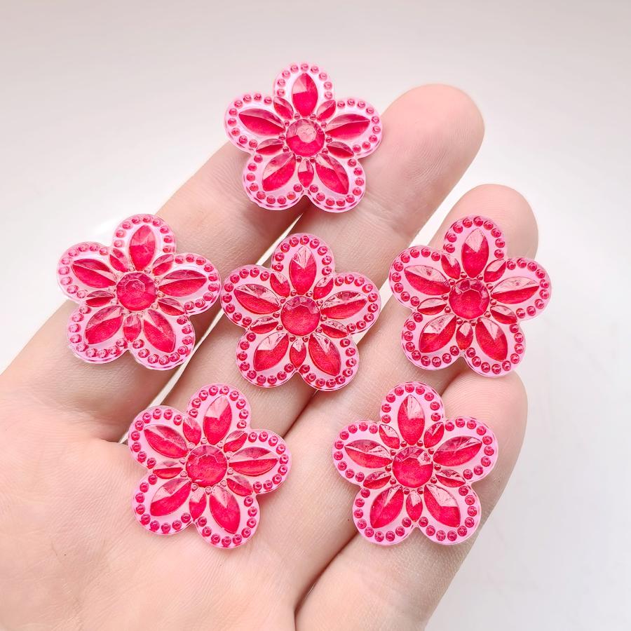 10 Pieces of Charming 25mm Flower Shaped Rhinestone, Suitable for Jewelry Making DIY Local Ear Decoration Accessories