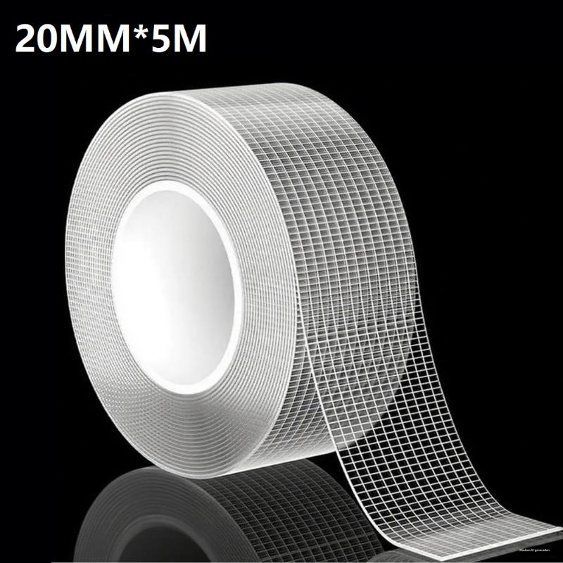 Enhanced 1-Meter Nano Tape – Super Strong Transparent Multi-Functional Tape. Reusable, Ideal For Wall Mounting And Item Organiza