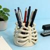 Ribcage Pen Holder Gothic Makeup Brush Holder 3D Printed Anatomy-Themed Skull Pen Holder Desktop Organizer for Vanity Desk Office Room Decor