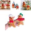 Adorable Brown Fabric Gingerbread Man Doll Festive Christmas Tree Ornament Decoration