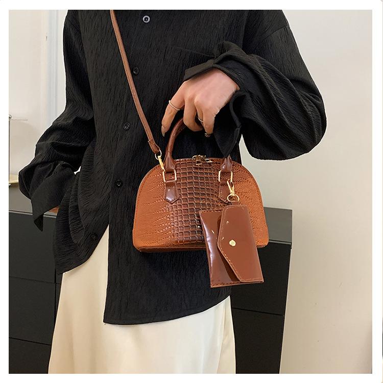 Women's Faux Leather Shell Bag Fashionable Single Shoulder Crossbody Bag Casual Handbag