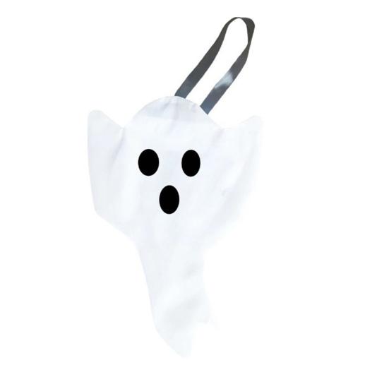 Halloweenská vlajka větrného rukávu s duchem, závěsná dekorace, 3D větrný rukáv, stuha, bílý létající duch pro domácí dvůr, terasu, venkovní dekoraci
