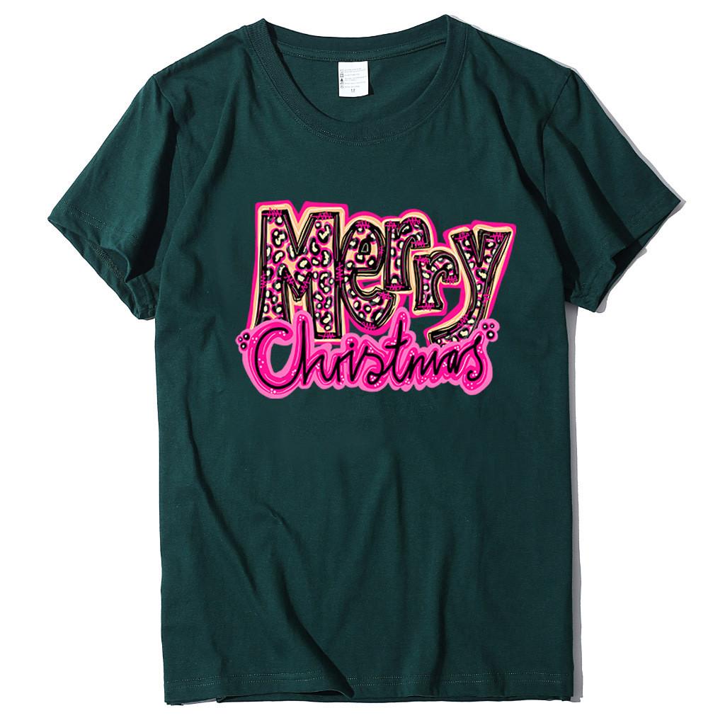 New Christmas Short Sleeved Women's T-shirt - Santa Claus Printed Christmas Top