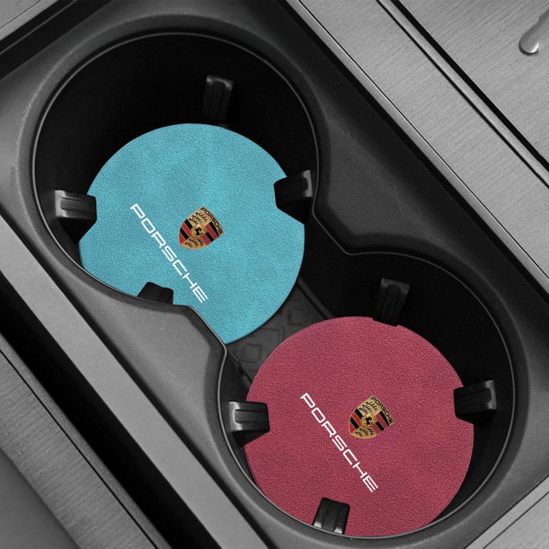 Car Anti Slip Insert Cup Coasters Car Accessories For Porsche Cayenne Panamera Macan Boxster 911 Carrera-GT 944 918 917