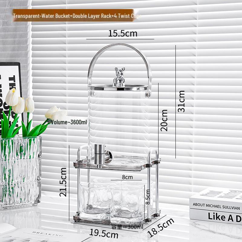 Elegant Glass Cold Water Kettle Set with Faucet - Large Capacity for Homemade Beverages