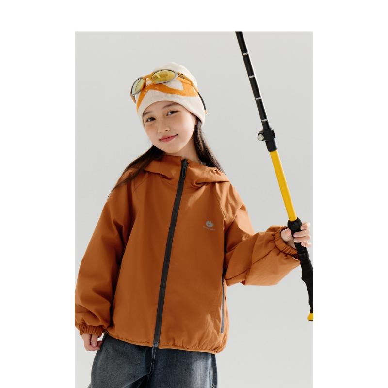 Kids Waterproof Hooded Long Sleeve Outdoor Jacket For Boys