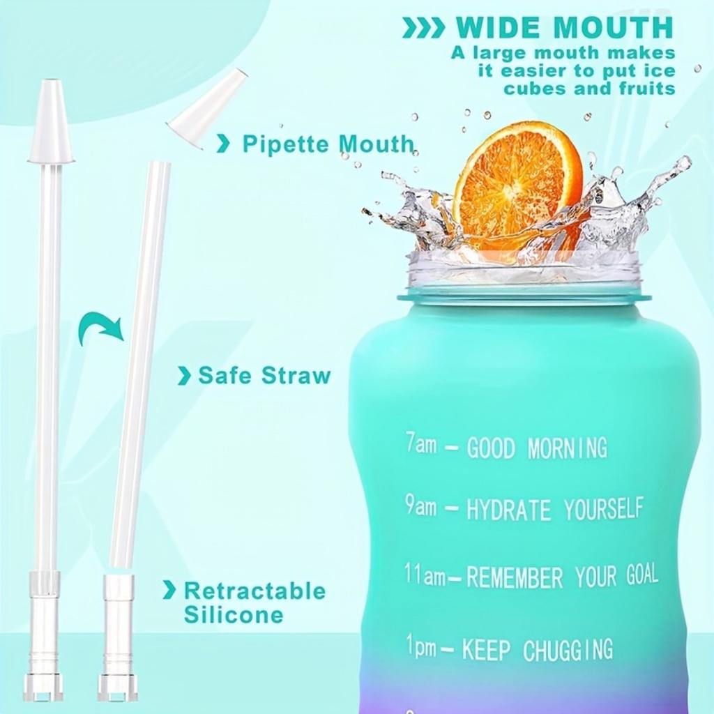 Large 77oz Motivational Water Bottle with Time MarkerStraw,Leakproof  Water Jug,Ensure You Drink Enough Water Daily for Fitness,Gym and Outdoor Sports