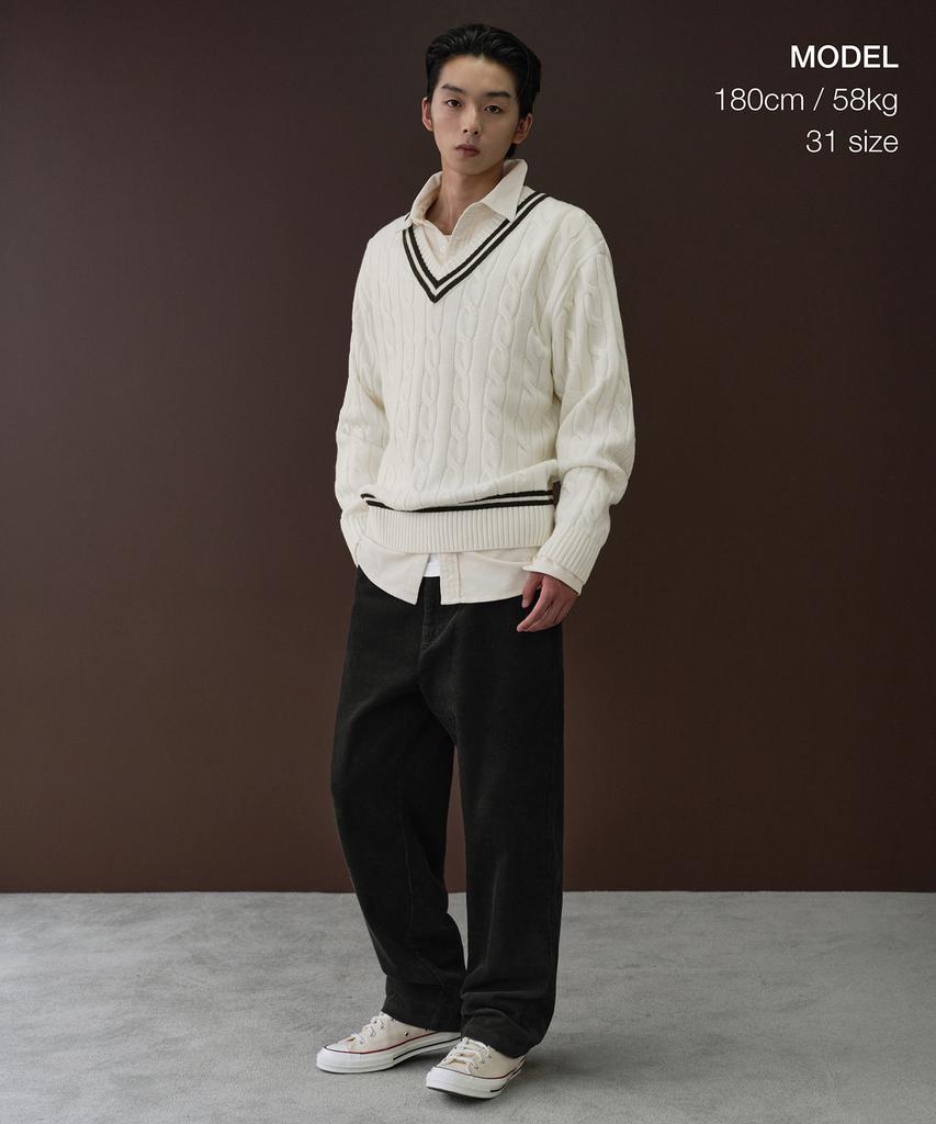 MUSINSA STANDARD [City Workers] 8W Corduroy Tapered Pants [Dark Grey]