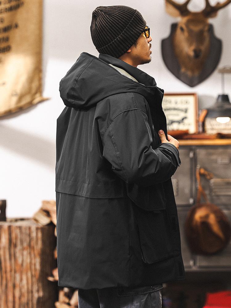 American Workwear Men's Mid-Length Hooded Winter Parka Jacket
