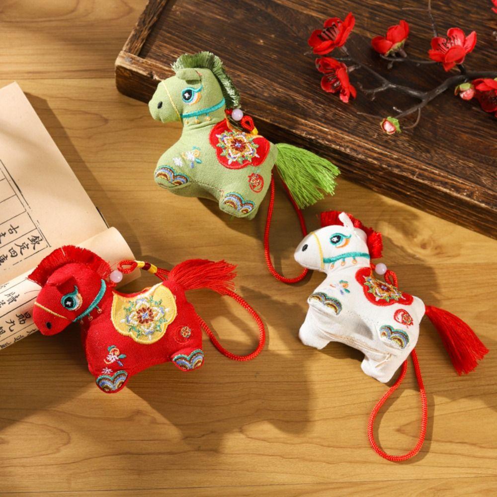 Embroidered Embroidery Mascot Pony Pendant Horse Doll Bag Horse Hanging Decoration  Kids