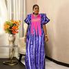 African Plus Size Embroidered Print Long Dress for Women