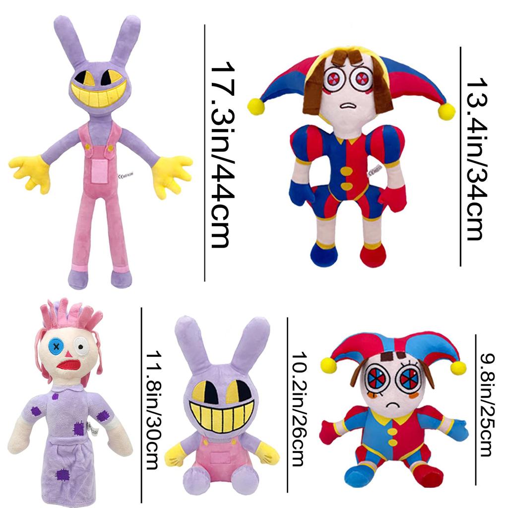 25-45cm The Amazing Pomni Gangle Ragatha Plush Cotton Doll Soft Plushie Keyring Circus Cartoon Toy for Girls Kids Gift