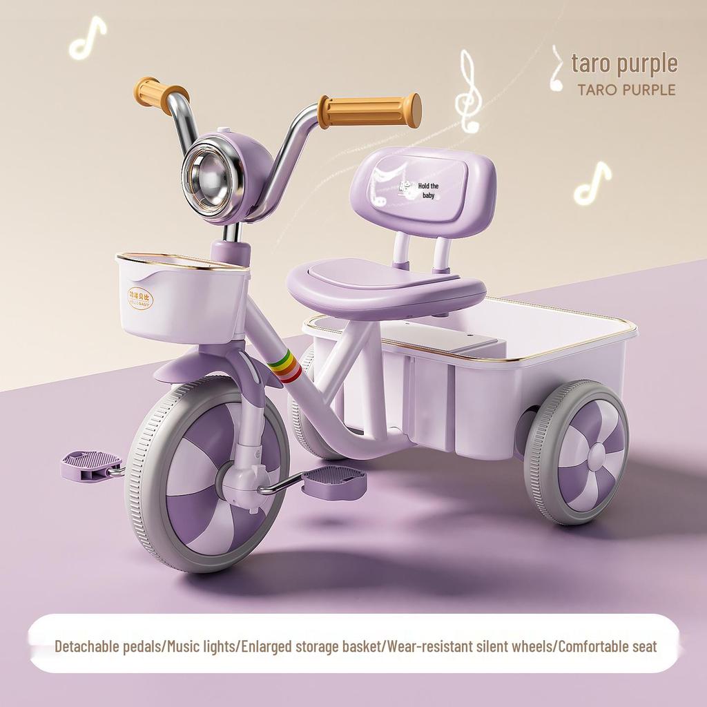Children's Pedal Tricycle with Lights & Music for Ages 2-5