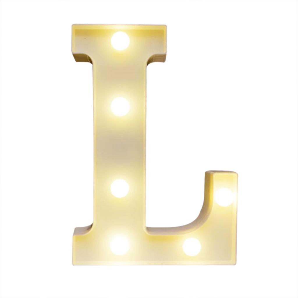 Alphabet LEDs Light Standing Letters Sign with Bulbs Night Lamp Warm White Constant Bright Light Effect 2 * AA Cell Operated IP54 Water Resistance