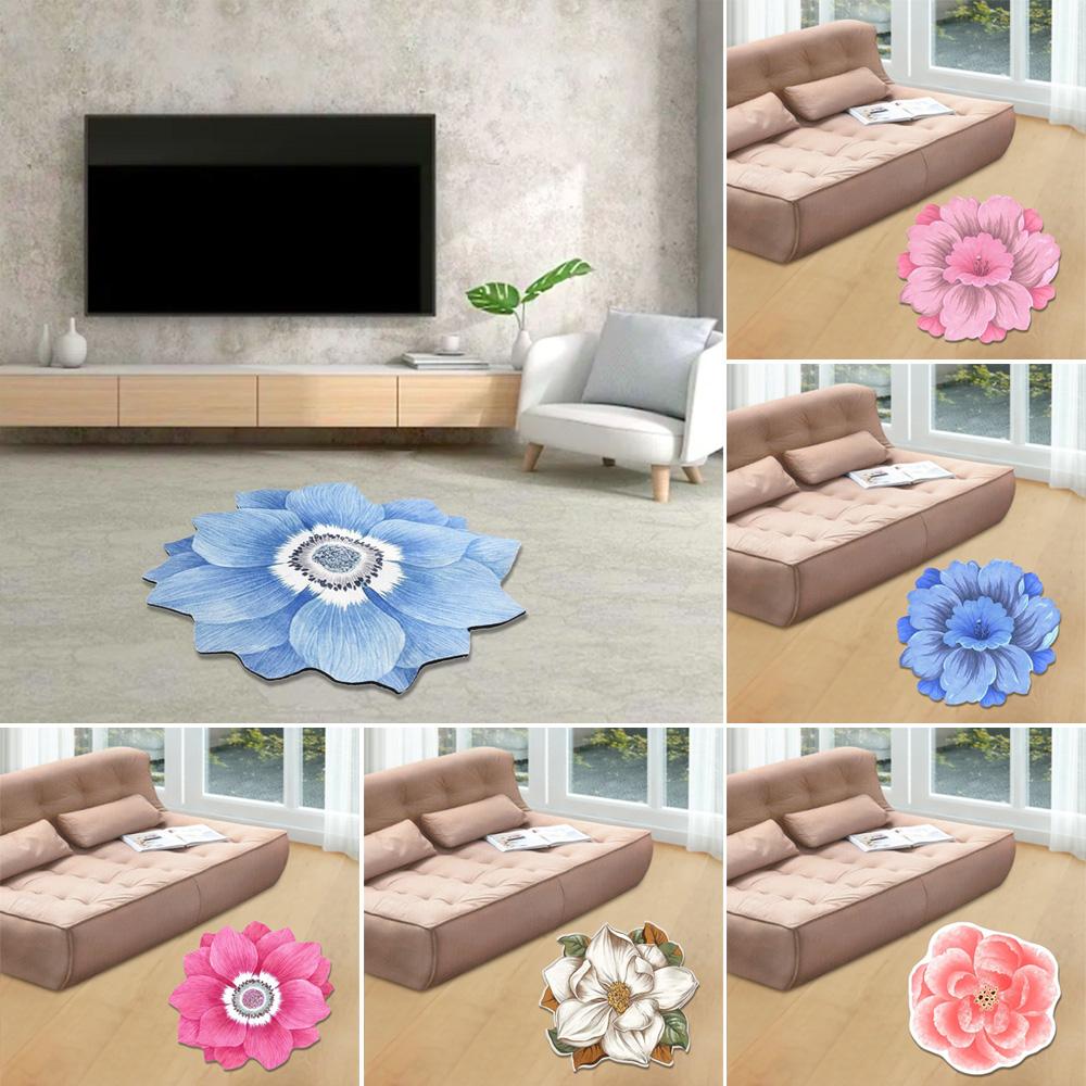 Pastoral Lotus Floor Mat Special-shaped Door Gasket Flower Carpet Living Room Tea Table Bedside