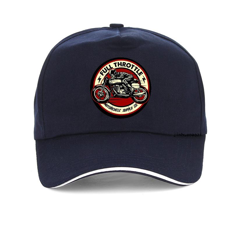 Full Throttle Cafe Racer Rockabilly Baseball Cap  Summer Cotton Dad Hat Casual Brand Adjustable Snapback Hat