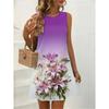 Sleeveless Dress Women O Neck 3d Print Midi Dresses Comfortable Plus Size 8XL Beach Clothing