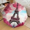 1pc Eiffel Tower Pink Clouds Paris Romance Umbrella with Plastic Handle,Suitable for All Seasons Home Travel Outdoor UmbrellaDD369