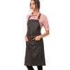 Chef Works Boulder Waxed Denim Look Bib Apron (Unisex) In Black/Brown