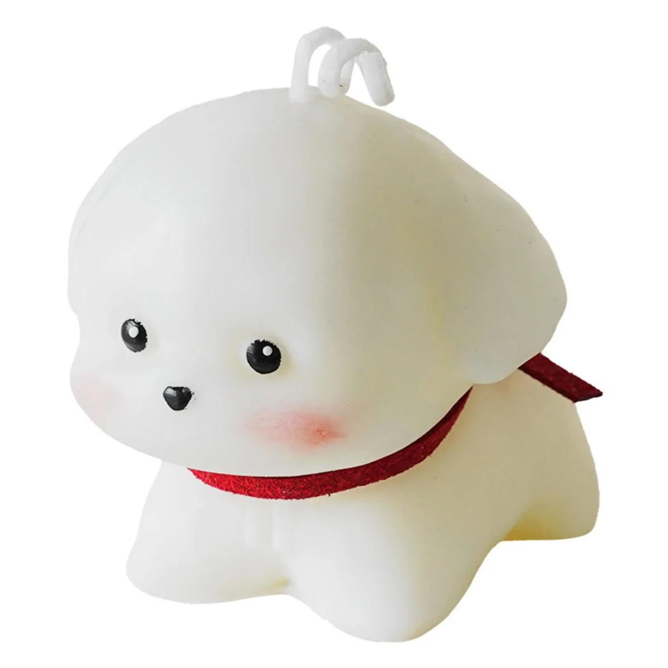 

Burning 6h Cartoon 3D Cute White Puppy Candle Home Decor Candle Scented Candle Home Use Girl Aromatherapy Home Aromatic Candle Gold White