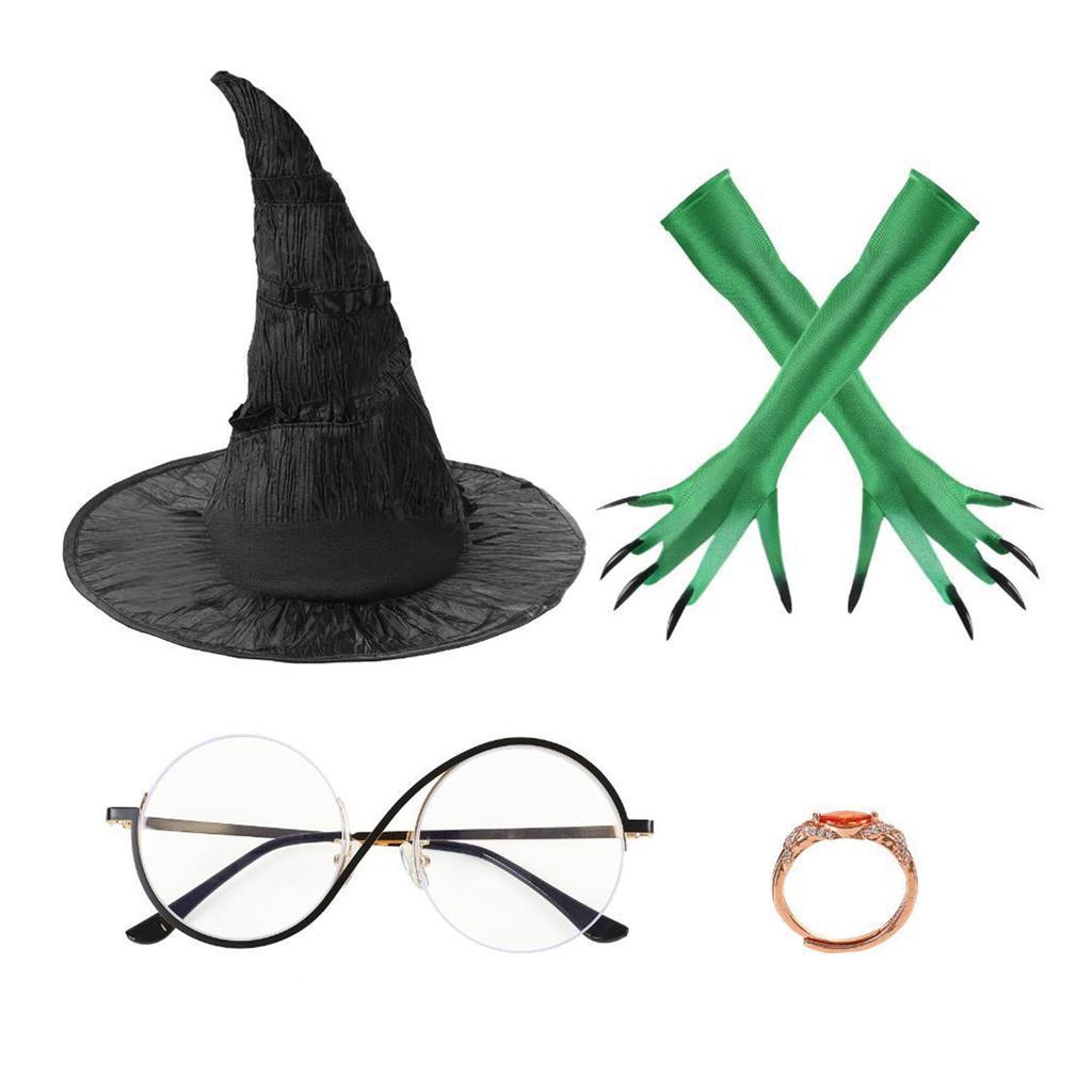 Halloween Witch 4-piece Festival Party Dress Up Props, Holiday Gifts For Friends