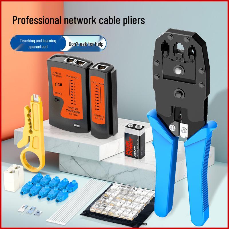 Professional Grade Network Cable Crimping Pliers Set for Cat5, Cat6, Cat7 Connectors
