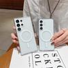 Magnetic  Transparent Phone Case For Samsung Galaxy S25 S24 S23 S22 S21 Plus Ultra FE For Magsafe Shockproof Clear Cover