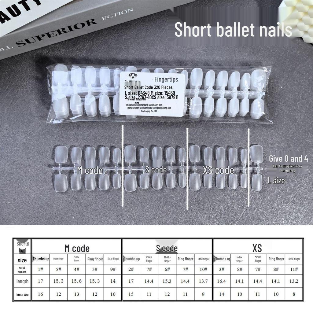 Traceless Ultra-Thin Frosted Square Nail Tips - New Chinese Style