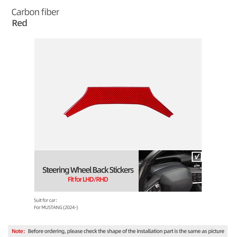 

Real Carbon Fiber For Ford Mustang GT 2026 2026 Steering Wheel Panel Cover Trim Sticker Tuning Decor Car Interior Accessories