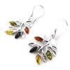 Les Trésors De Lily [N2254] - Silver Earrings 'Inspiration' 3 Amber (rhodium-plated) - 62x5 Mm