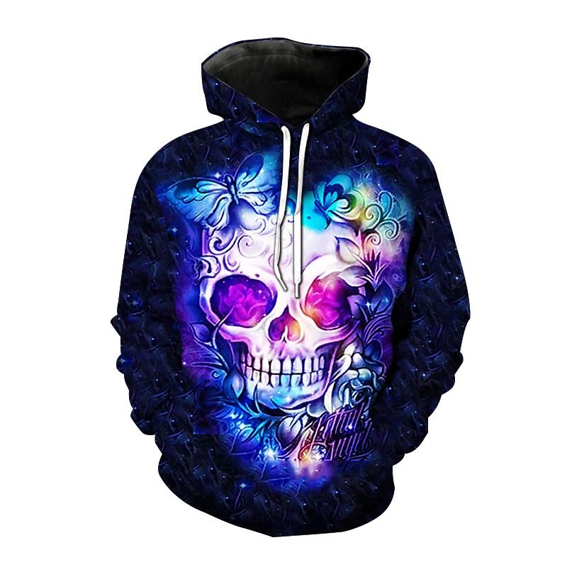 Fashion Autumn Skull Head Flower 3D Print Hoodies Men Women Casual Sweatshirts Oversized Hoodie Pullovers Tracksuit Clothing