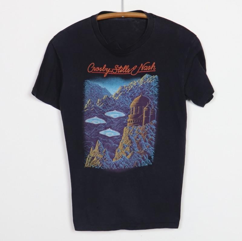 SALE Vtg Crosby Stills Nash and Young Daylight Again Tour Cotton Black Shirt Unisex T-Shirt XXXXL