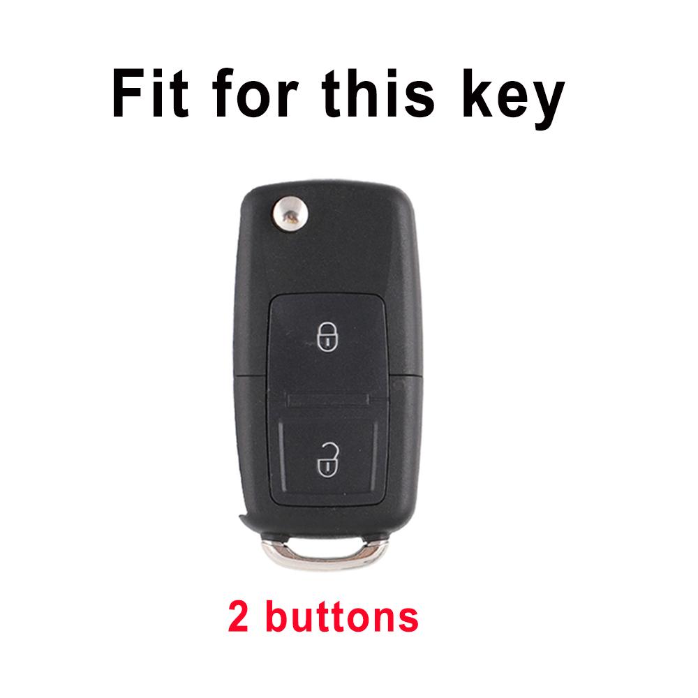 2 Knappar Skal För VW Volkswagen Passat B5 B6 B7 Polo Jetta Lavida Tiguan Golf 4 5 6 MK6 för Skoda Octavia TPU Läder Bilnyckelfodral Skydd