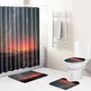 Beach Shower Curtain Floor Mat Combination Four-Piece Set Bathroom Toilet Carpet Shower Room Mat Foot Mat