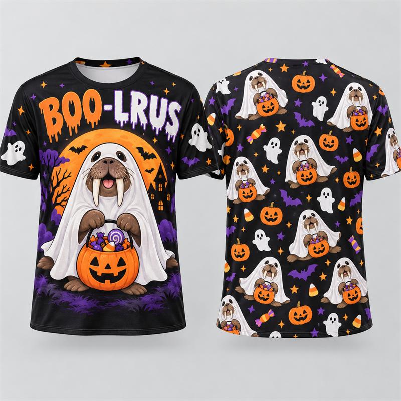 Cute Halloween Animal 3D Print T Shirt Men Women Skunk Walrus Raccoon Red Panda Seal Sloth Donkey Short Sleeve Party Costume Tee