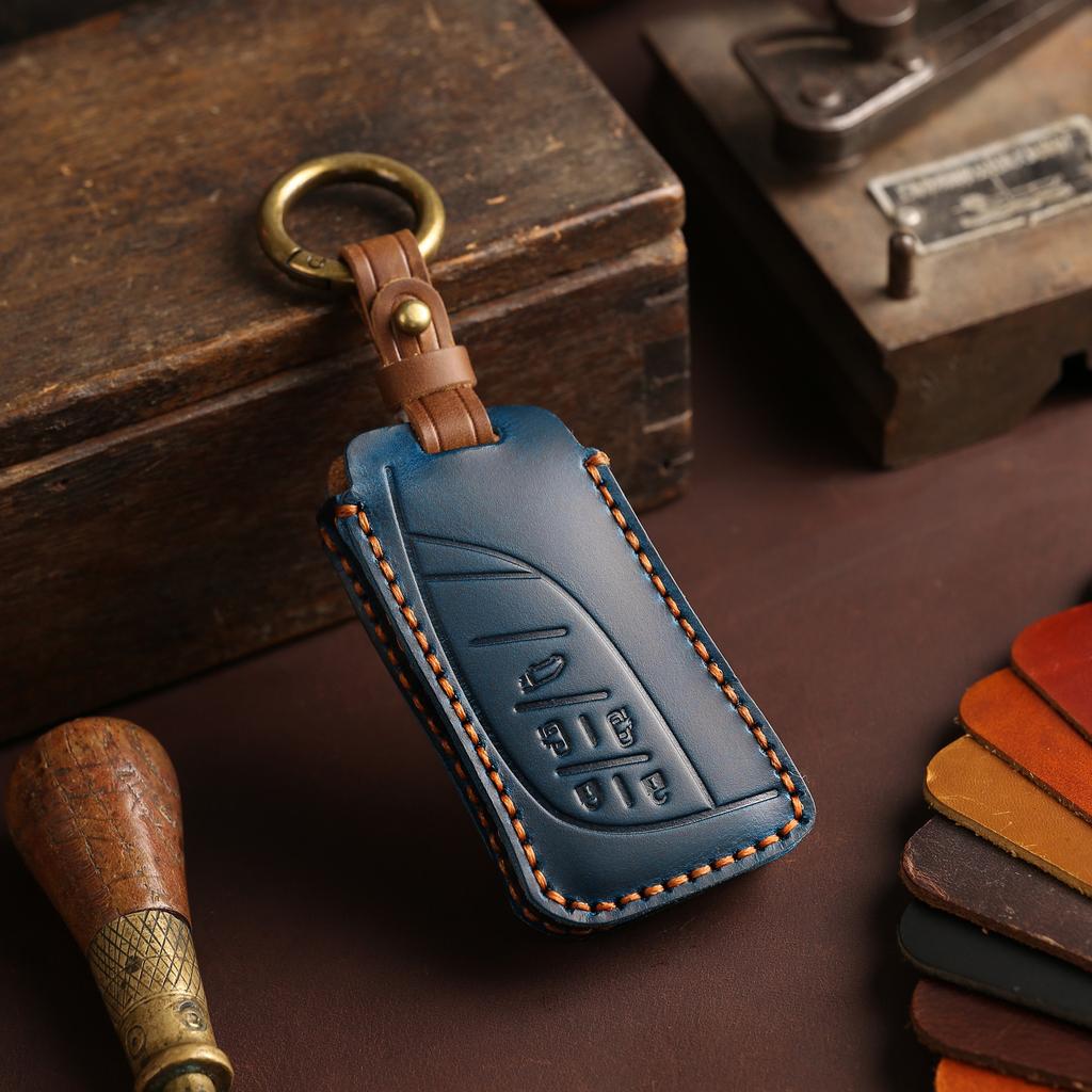 Leather Protector Case Bag Set for Lexus LM350h LM500 Keyless Go Remote Car Fob Key Cover Holder Shell