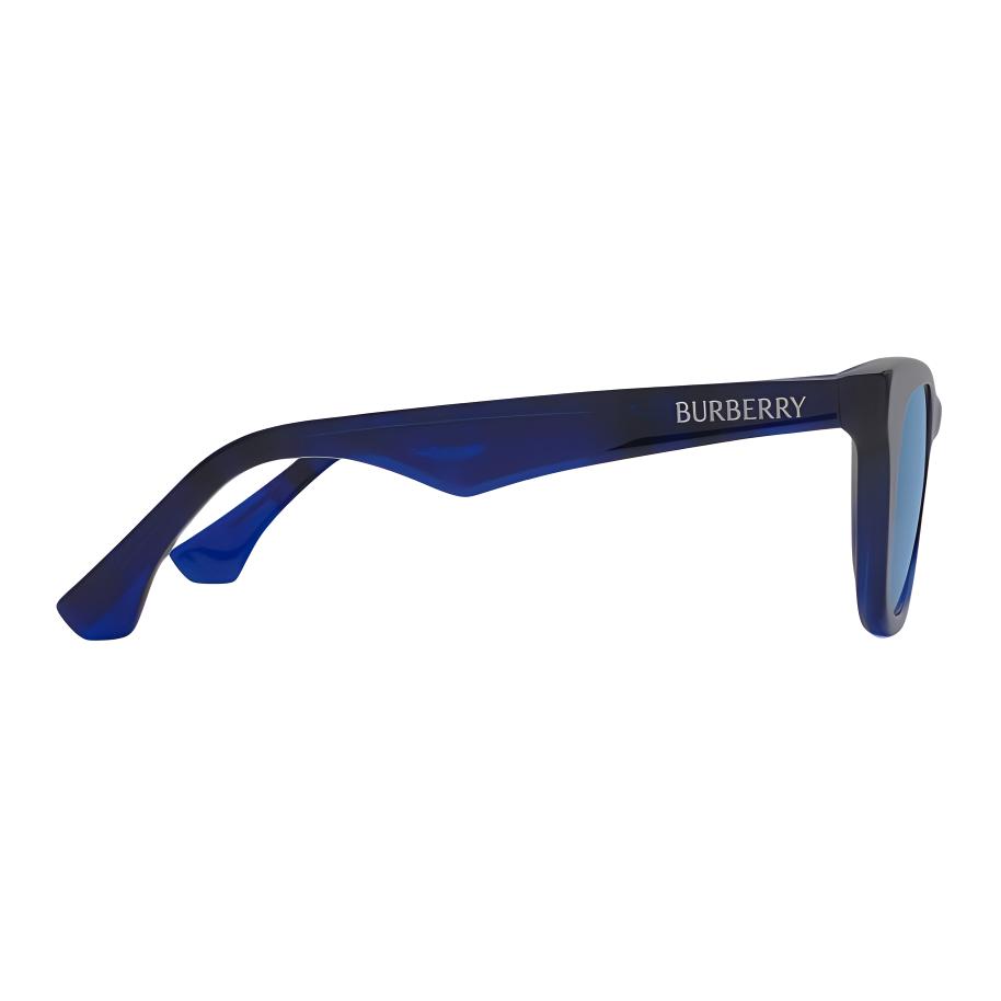 Burberry Logo Temple Design Acetate Irregular Sunglasses Unisex Couple Blue